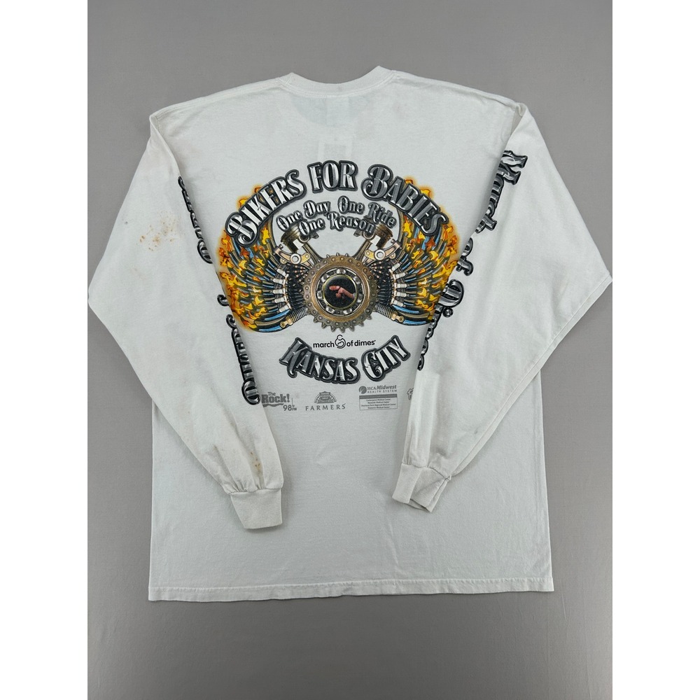 Gildan Mens Bikers for Babies 2012 Kansas City Long Sleeve Graphic T-Shirt XL - Picture 6 of 16
